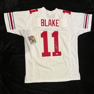 Autographed/ Signed jersey Jeff Blake (JSA Authenticated)!